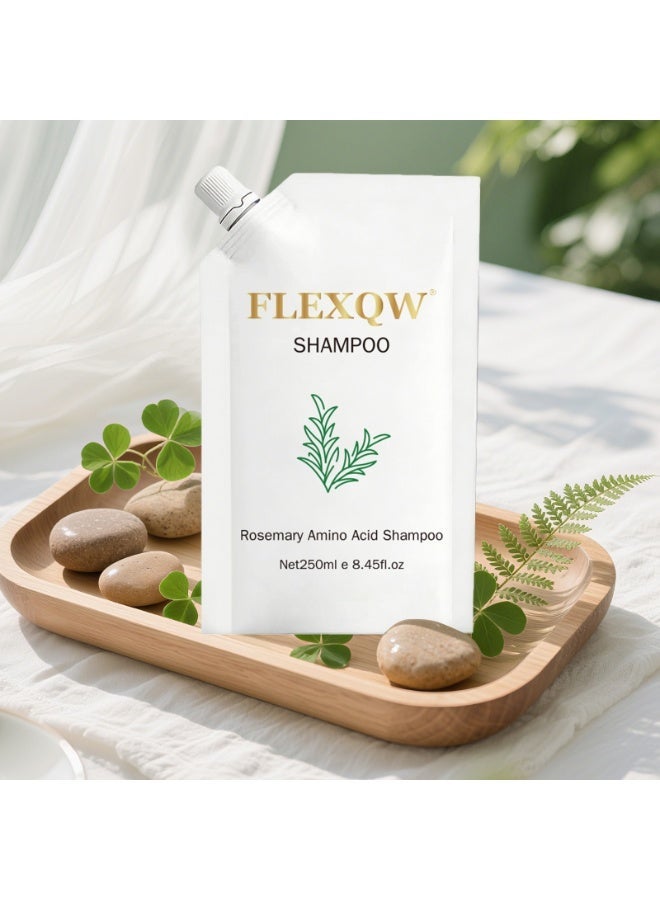 FLEXQW Rosemary Amino Acid Moisturizing Shampoo (2 bottles, 250ml each) | Leaves hair feeling refreshed, clean, smooth, and shiny. - Image 3