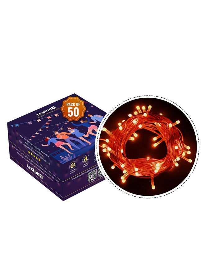 Lexton 40 LED Power Pixel Serial String/Fairy Light | Plug Sourced | Suitable for Home & Outdoor Decoration, Diwali, Christmas, Ramadan, Wedding, Party, Festival (Pack of 50, Orange) - Image 2