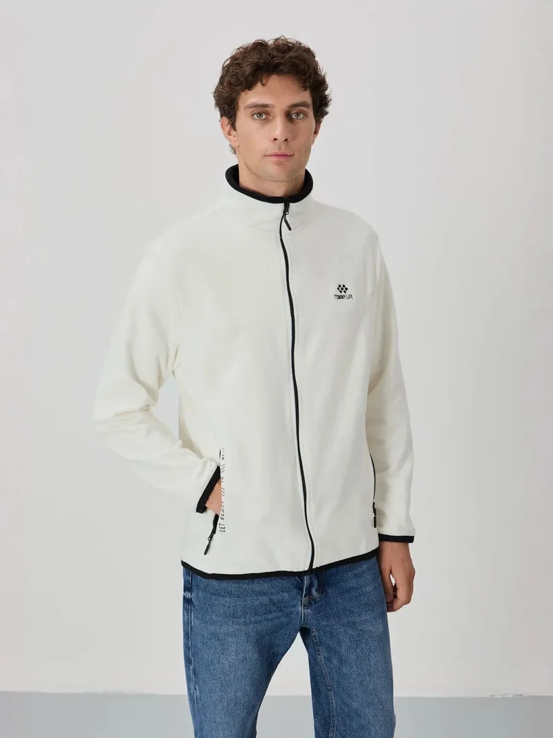 TOMMYLIFE TOMMY Men's Plush Zip-front Sweatshirt
