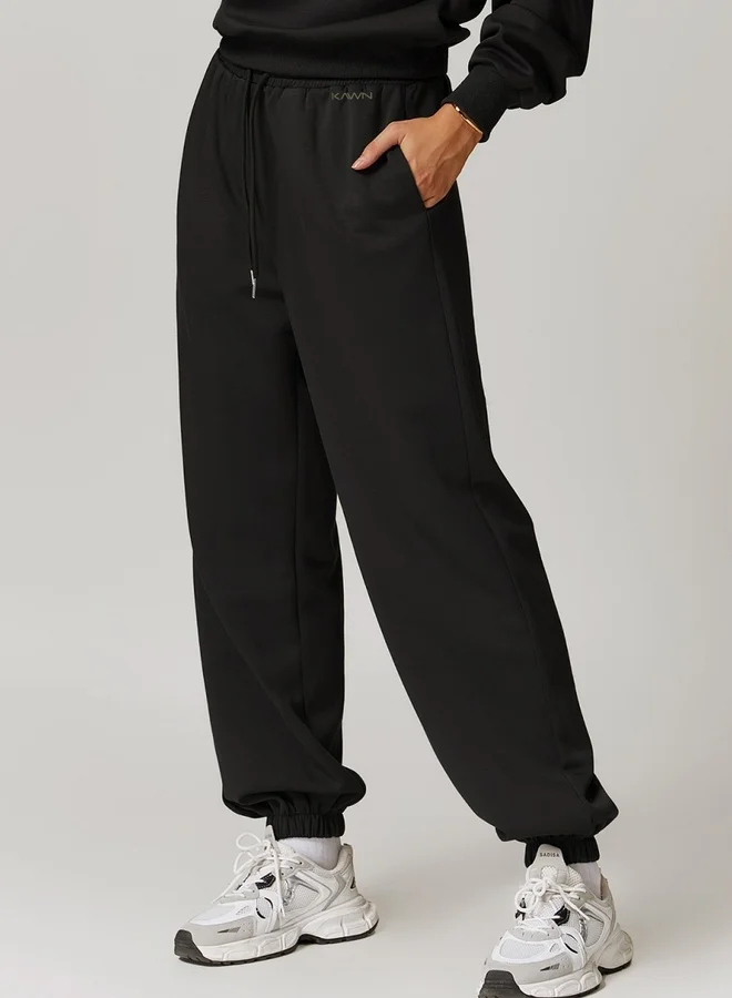 KAWN.YOGA Womens Mid Waist Oversized Wide Leg Joggers