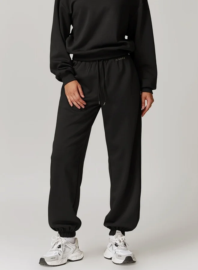 KAWN.YOGA Womens Mid Waist Oversized Wide Leg Joggers