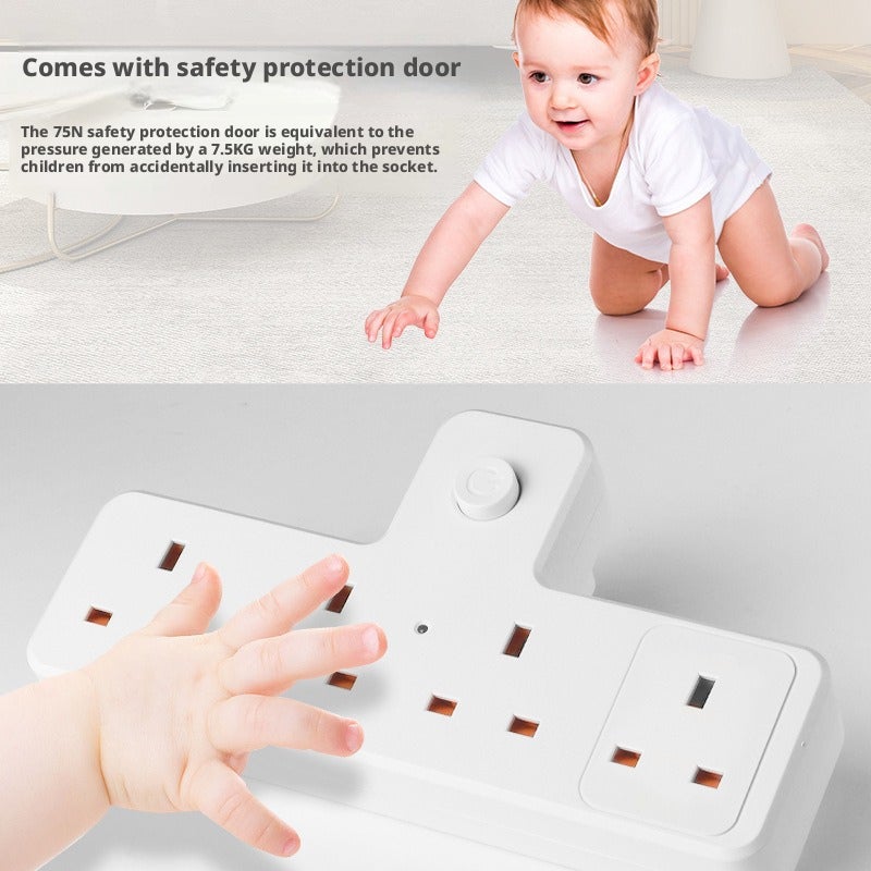 UK Standard 4-Way Plug Adapter with Fuse - Image 3