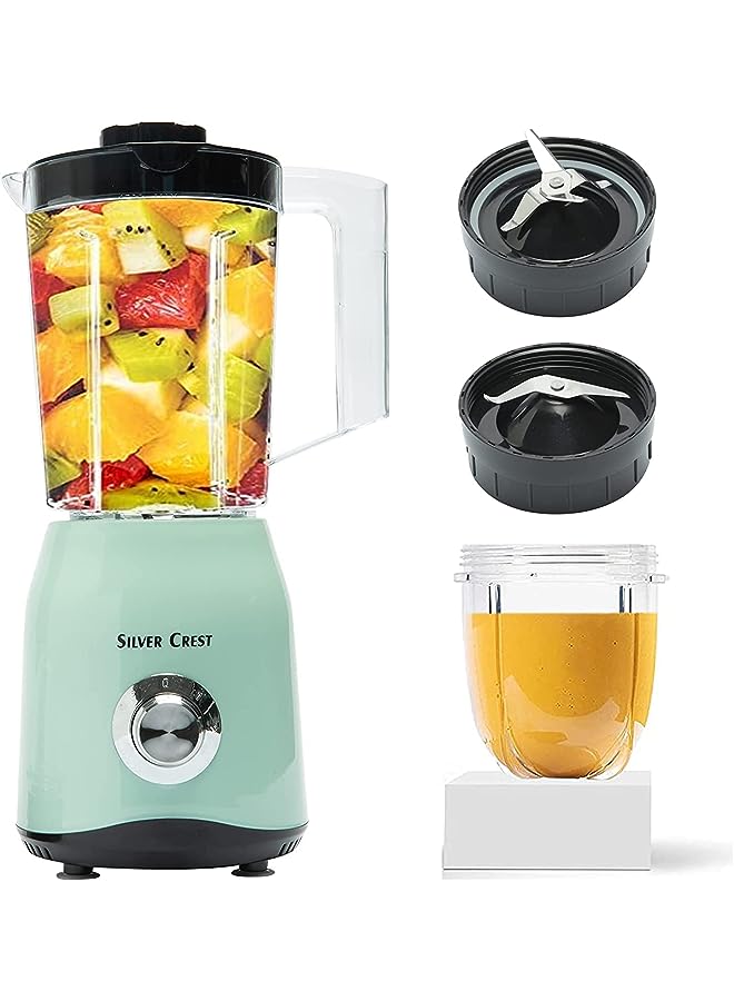 IAF Blenders For Kitchen, 1500 Watts Countertop Smoothie Blender Machine W/ 2 Cup, 2 In 1 Multi-Function High-Speed Blender Grinder Mixer for Juicer, Shakes, Smoothies, Baby Food, Puree, Ice Crush - Image 1