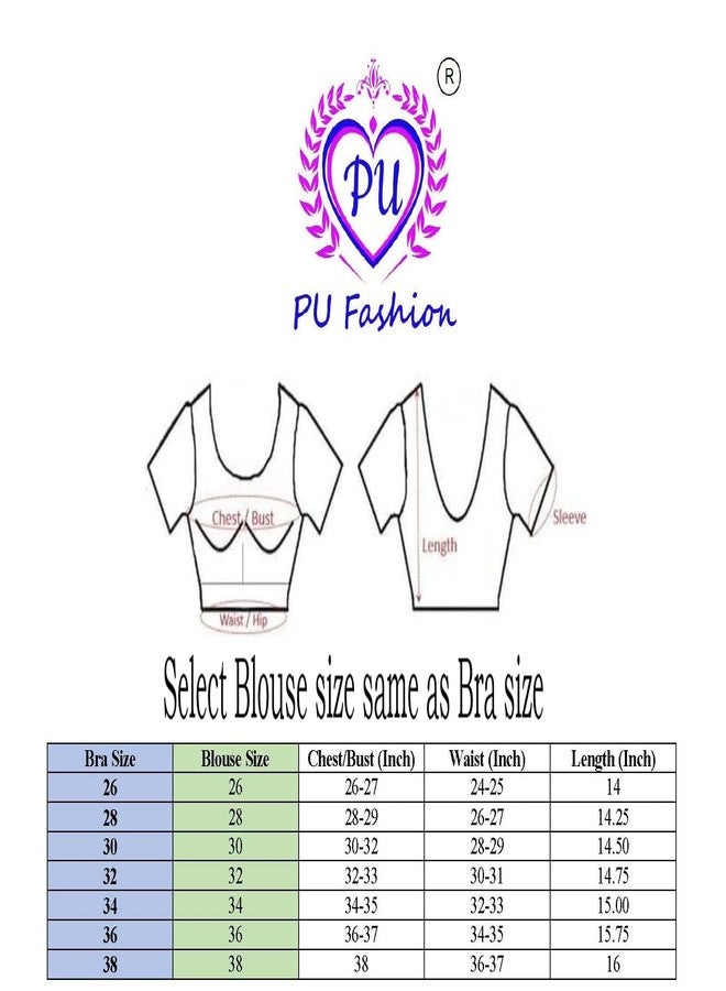 MagicStyle Creation Stylish Stone Work Stretchable Soft Velvet Readymade Saree Blouse for Women Latest Round Neck, Half Sleeves with Frill Wine Size 28" - Image 5