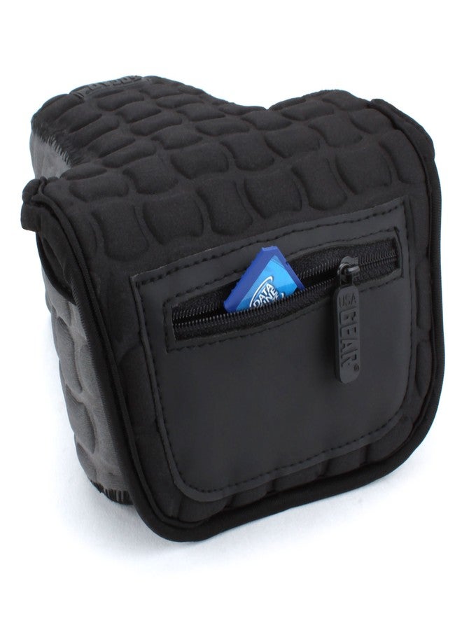 USA Gear DSLR Camera Case/SLR Camera Sleeve FlexARMOR X w/Deluxe Padded Neoprene Protection, Caribiner Clip & Accessory Storage - Works With Nikon D3400 / Canon EOS Rebel SL2 / Pentax K-70 & More - Image 3