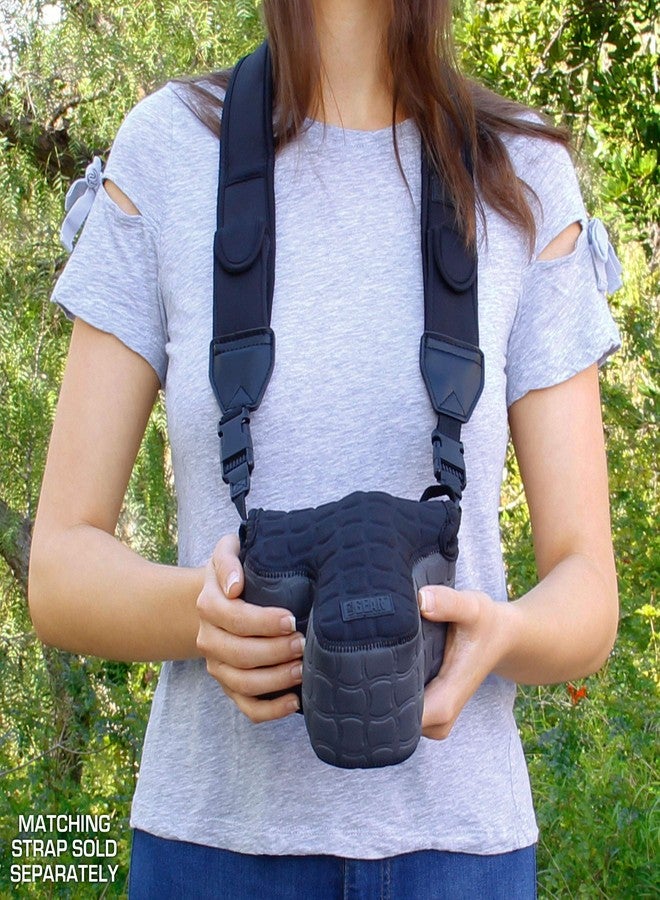 USA Gear DSLR Camera Case/SLR Camera Sleeve FlexARMOR X w/Deluxe Padded Neoprene Protection, Caribiner Clip & Accessory Storage - Works With Nikon D3400 / Canon EOS Rebel SL2 / Pentax K-70 & More - Image 5