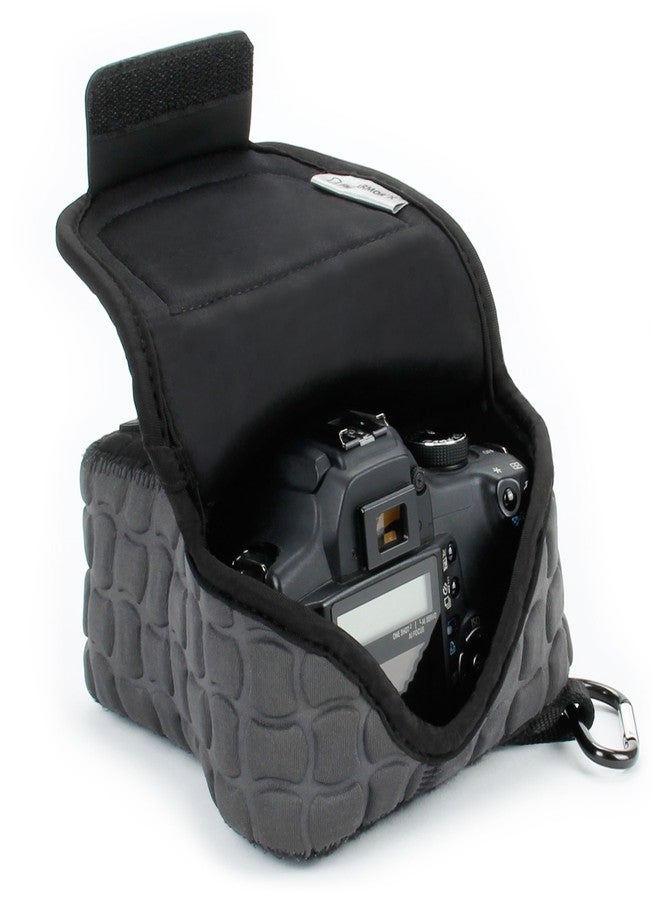 USA Gear DSLR Camera Case/SLR Camera Sleeve FlexARMOR X w/Deluxe Padded Neoprene Protection, Caribiner Clip & Accessory Storage - Works With Nikon D3400 / Canon EOS Rebel SL2 / Pentax K-70 & More - Image 1