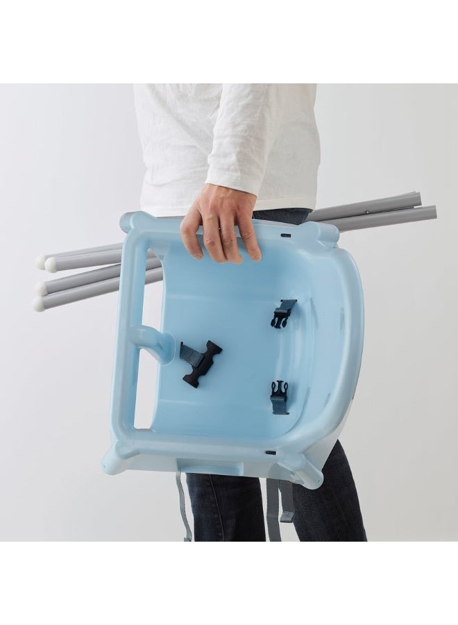 أيكيا كرسي طعام للأطفال مع طاولة – ارتفاع 94 سم | كرسي تغذية للأطفال من عمر 6 شهور حتى 3 سنوات | كرسي عالي مزود بصينية للطعام ومناسب للرضّع والصغار أثناء الوجبات-أزرق/ فضي - Image 5