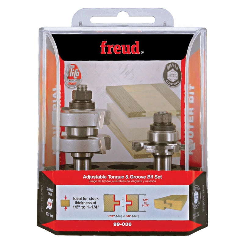 Freud 99-036: 1-3/4" (Dia.) Adjustable Tongue & Groove Bit Set - Image 2