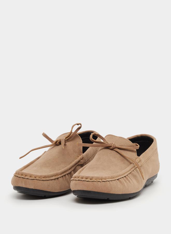 Styli Textured Bow Accent Slip In Loafers  - Image 2