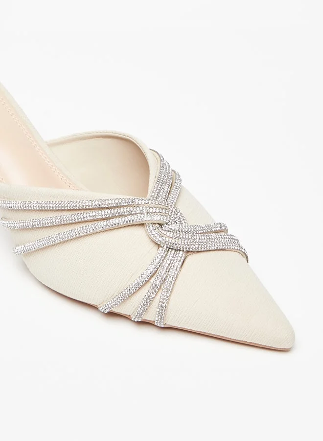 سيليست Women's Embellished Slip-On Mules with Stiletto Heels