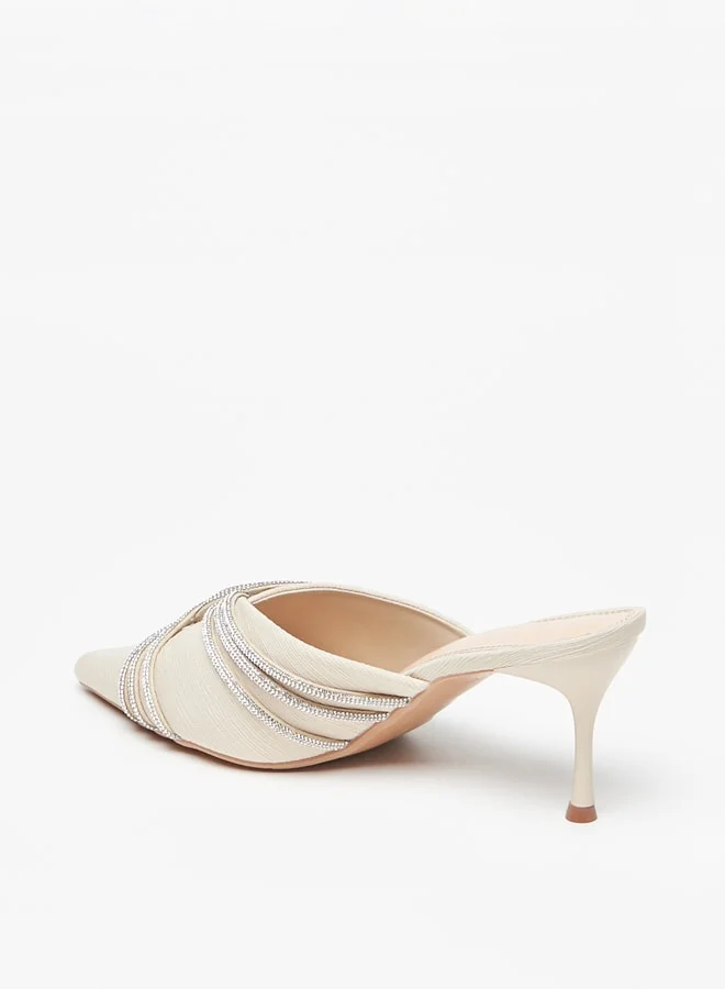 سيليست Women's Embellished Slip-On Mules with Stiletto Heels