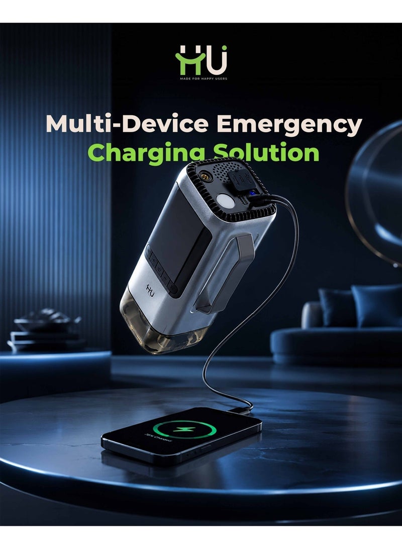 إتش يو مشغل بطارية السيارة المحمول (Jump Starter) – باور بانك طوارئ متعدد الوظائف مع ميزات أمان وشحن - Image 3