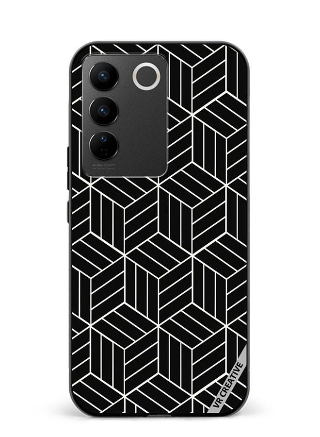 VR CREATIVE Protective Case Cover For Vivo V27e Strips Design Multicolour - Image 1