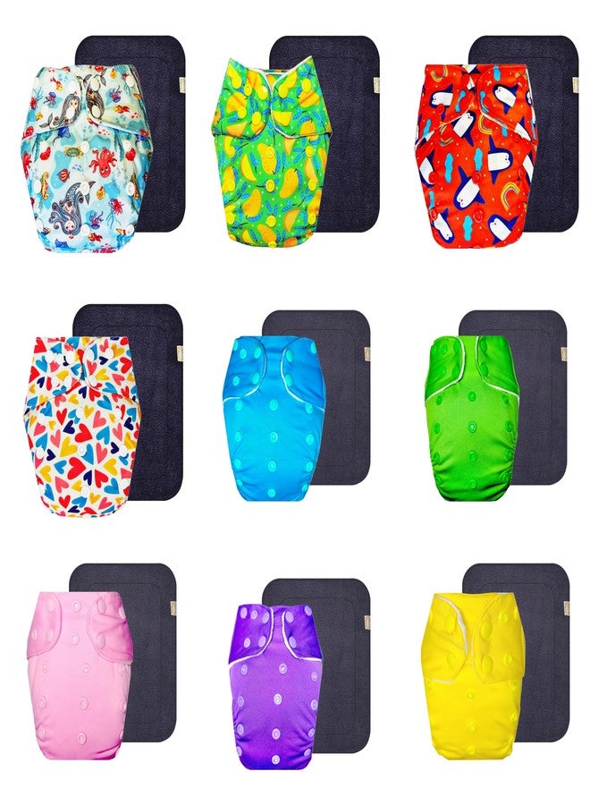 حفاضات قماشية فاخرة من دمبلدو مع حشوة رمادية (عبوة من 9 قطع) | ملائمة تمامًا | تسمح بمرور الهواء | سريعة الجفاف | تغيير حفاضات بدون قلق | من 3 أشهر إلى 3 سنوات | للجنسين - Image 1