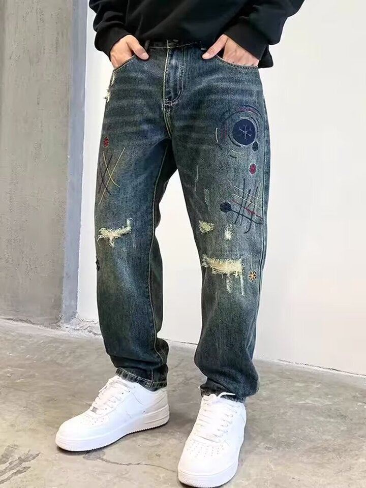 Unisex Casual Daily Denim Jeans - Image 1