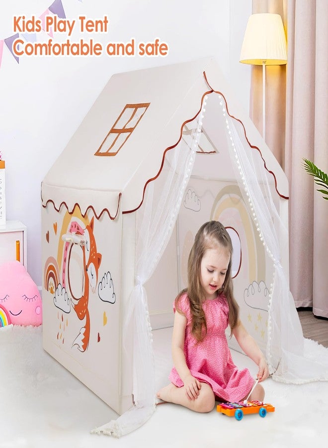 decalsweet Play Tent for Children, Indoor and Outdoor Playhouse, Large Hut for Boys and Girls with Window and Bag, Children's Tent Birthday Gift 120×100×130cm, Bohemian Animals - Image 4