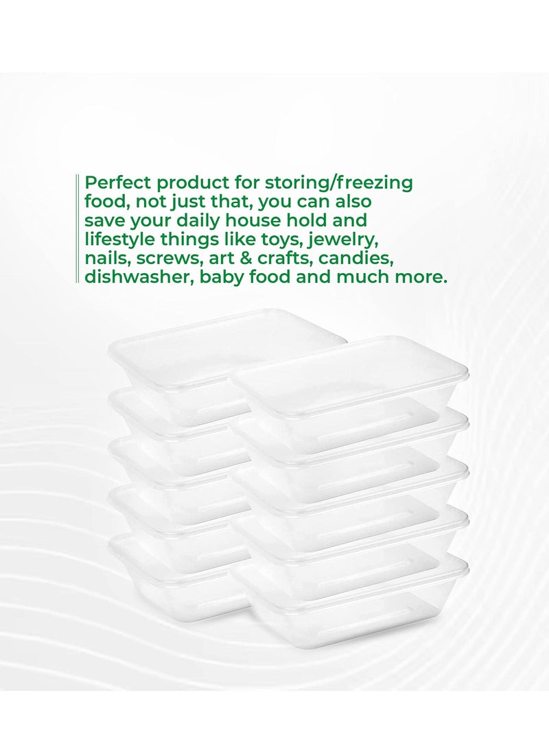 Metro foodpack - Metro foodpack Disposable Food Storage Microwavable Rectangular Container With Lid Clear 500ml - Image 1