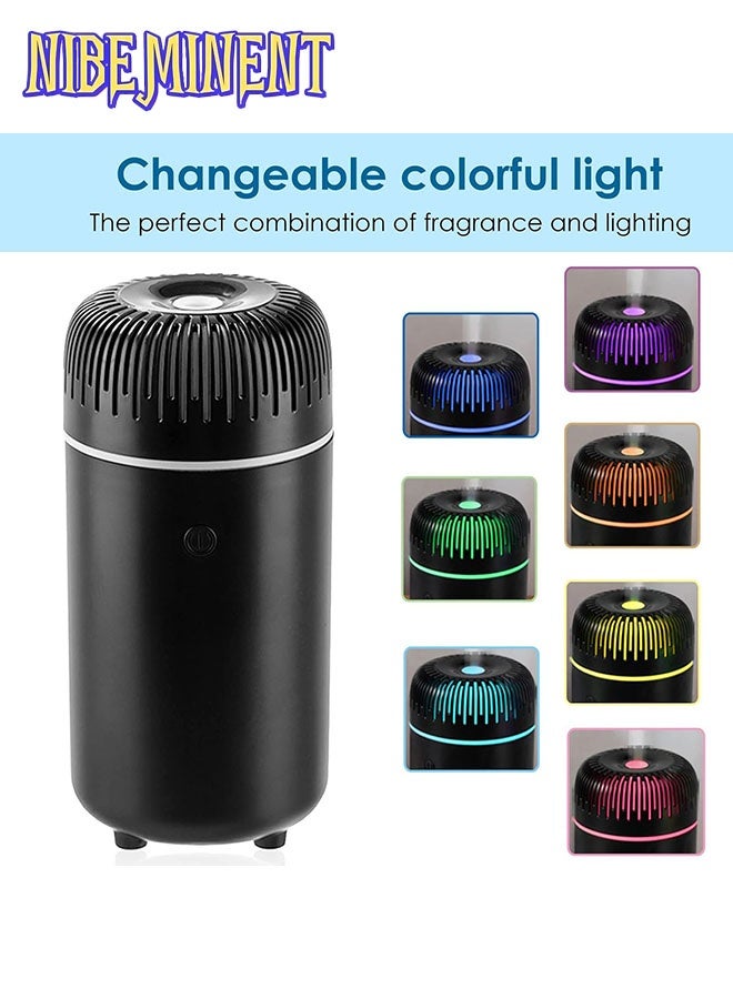 NIBEMINENT Car Diffuser USB Mini Humidifier Ultrasonic Essential Oil Diffuser Cool Mist Air Refresher for Car Office Bedroom Home (Black) - Image 2