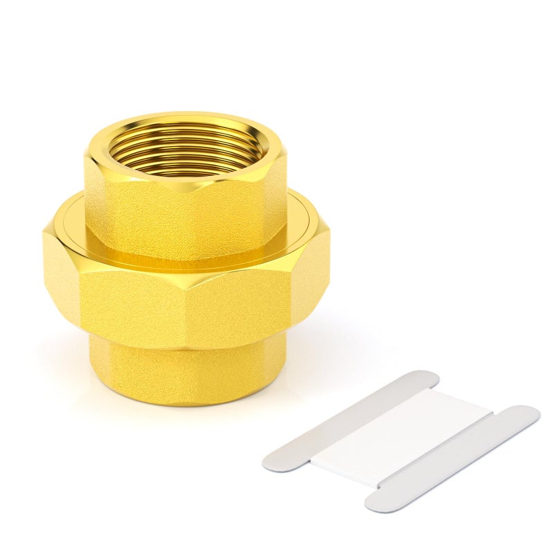 GASHER Brass Pipe Fitting Brass Union 114 Female Pipe Fitting For Connecting And Extending 1Pc - Image 2