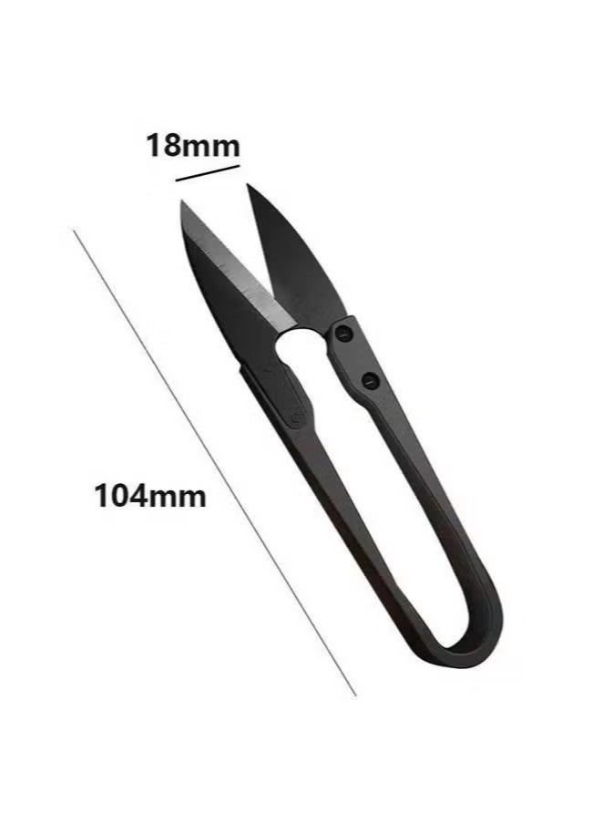 6PCS Sewing Scissors Set - U Sewing Scissors Clippers - Embroidery Yarn Scissors Mini Thread Sewing Cutter - Yarn Fishing Mini Small Snips T Nipper - DIY Supplies - Black - Image 3