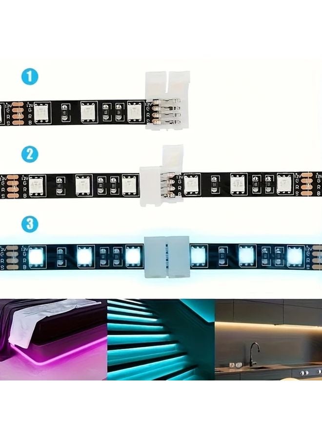 8pcs 4 Pin RGB LED Strip Connector Solderless Seamless Adapter For SMD 5050 - Image 5