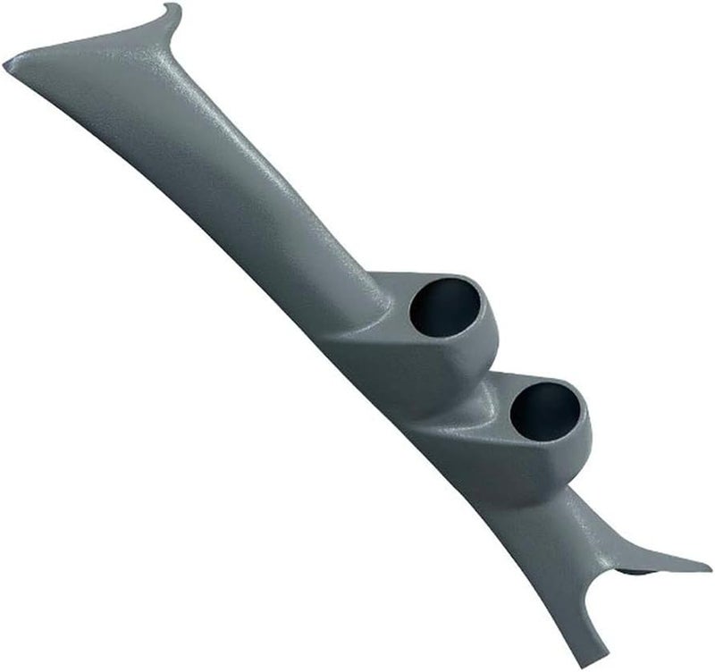 GLOWSHIFT Gray Full Size Dual Pillar Gauge Pod Compatible with Ford Super Duty F-250 F-350 Power Stroke 1999-2007 - Factory Color Matched - UV Protected - Mounts (2) 2-1/16" (52mm) Gauges - Image 1