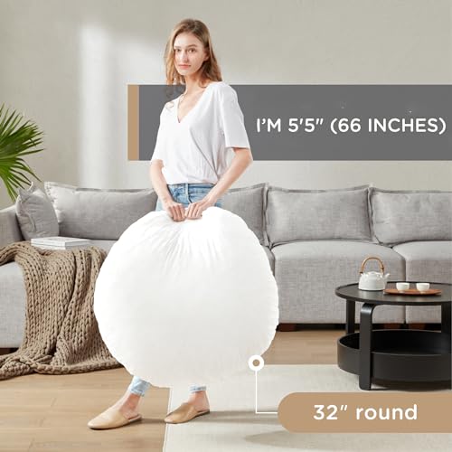 Codi Round Floor Pillow Insert, Large Thick Meditation Cushion, 32 Inch Circular Seating Cushions, Memory Foam Added, Advanced - Image 4