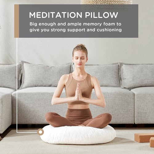 Codi Round Floor Pillow Insert, Large Thick Meditation Cushion, 32 Inch Circular Seating Cushions, Memory Foam Added, Advanced - Image 5