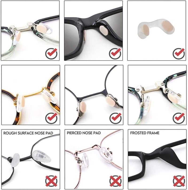 SAIGO Nose Pads Soft Foam Adhesive Anti-Slip Silicone Eyeglass Nose Pads Stick On for Glasses Eyeglasses Sunglasses 12 Pairs, 1.0mm, Skin Color - Image 2