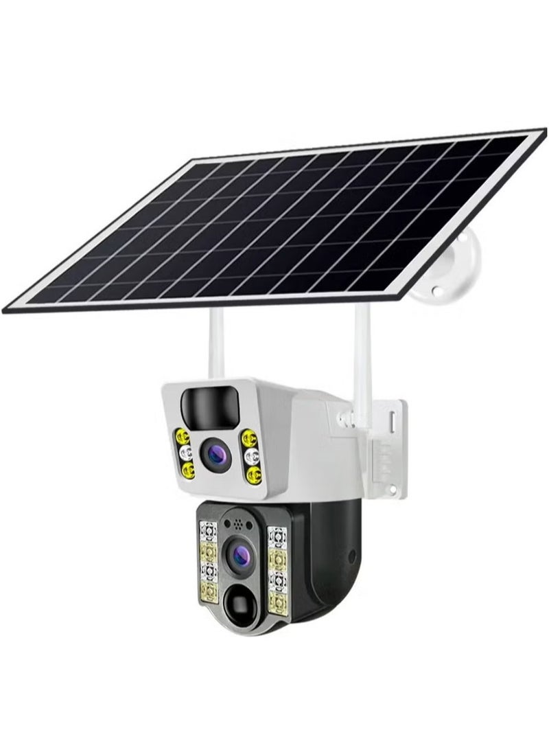 4G Smart Solar Security Camera – 8MP Dual Lens Outdoor CCTV with Full-Color Night Vision, AI Human Detection, PIR Motion Sensor, 2-Way Audio, Waterproof PTZ, V380 Pro App & 64GB SD Card - Image 1