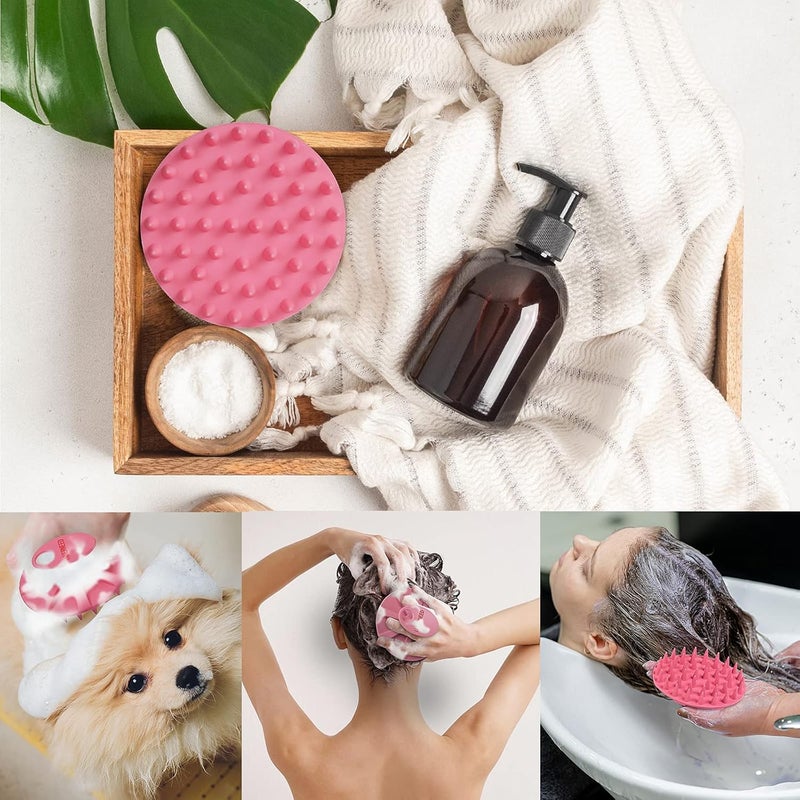 Innerneed Scalp Massager Shampoo Brush, Wet & Dry Manual Scalp Care Head Scrubber Hair Washing, Soft Silicone Bristles, for Hair Growth, Dandruff Removal, Comfortable for All Hair Types (Pink) - Image 5