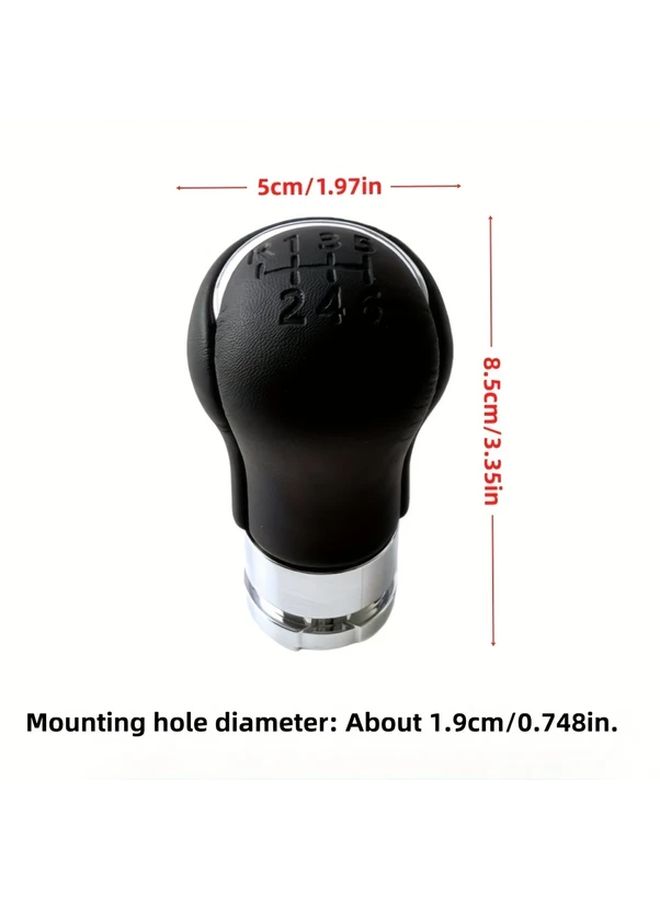 Plane 6 Speed Manual Shift Lever Faux Leather ABS Plastic Black White Gear Numbers - Image 2