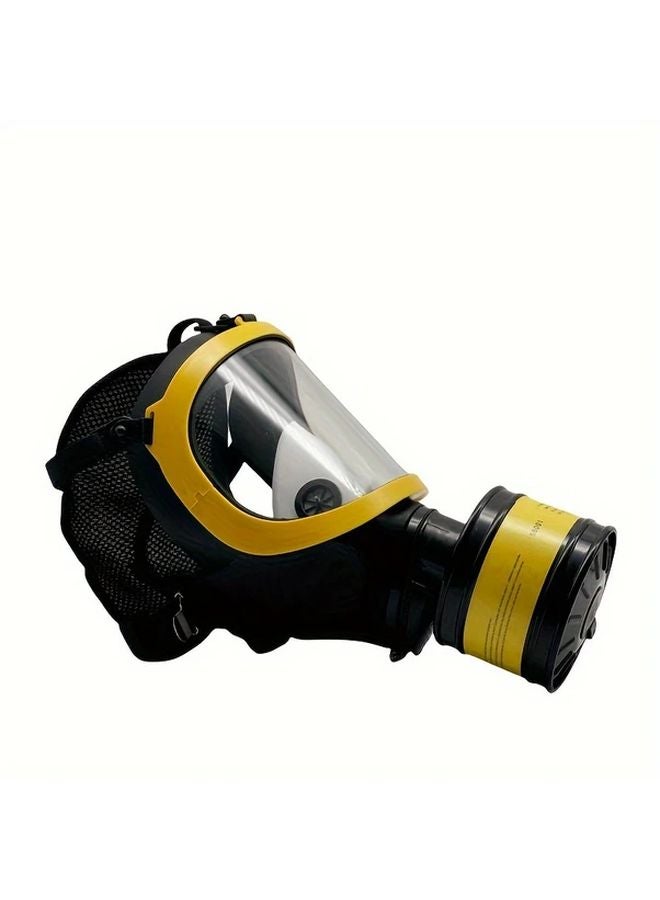 Yellow Full Face Respirator Mask Industrial Grade Protection Against Dust Chemicals Organic Vapors - Image 3