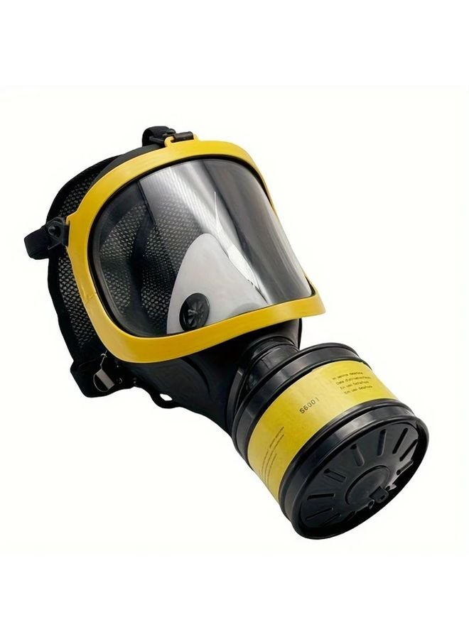 Yellow Full Face Respirator Mask Industrial Grade Protection Against Dust Chemicals Organic Vapors - Image 1
