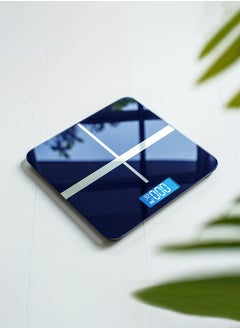 MileMelo Digital Bathroom Weighing Scale with LCD Panel & Thick Tempered Glass, Electronic Weight Machine for Human Body 180kg Blue/Silver  - Image 2
