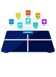 MileMelo Digital Bathroom Weighing Scale with LCD Panel & Thick Tempered Glass, Electronic Weight Machine for Human Body 180kg Blue/Silver  - Image 5