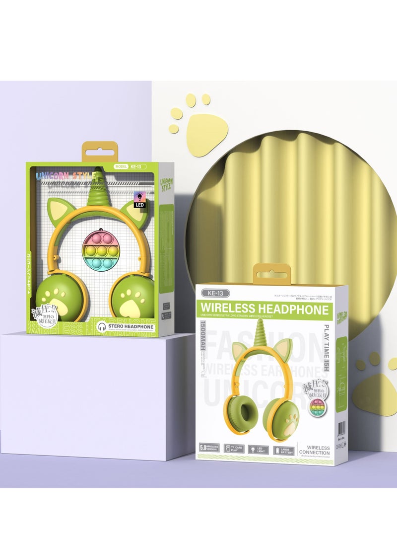 GULFLINK Bluetooth Wireless Headphones for Kids Teens Adults Green - Image 2
