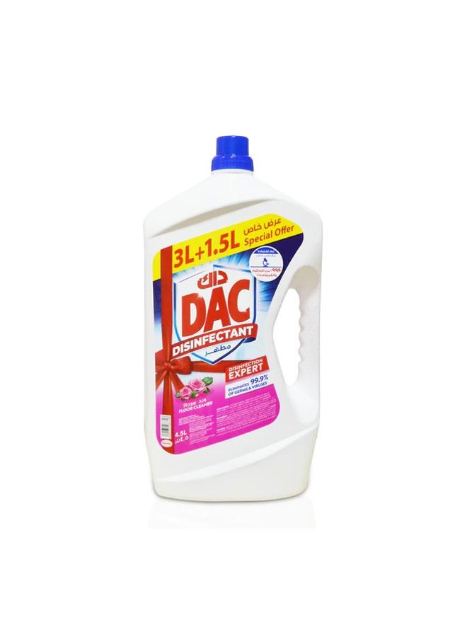 1-Piece Fragrance Disinfectant Floor Cleaner Liquid - Rose 4.5 Liter