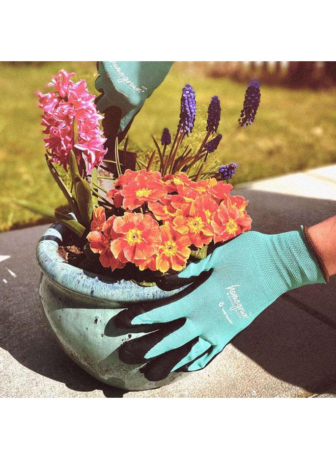 Watson Homegrown Nylon Gardening Gloves for Women Jade Green and Black Large 7028043 - Image 2