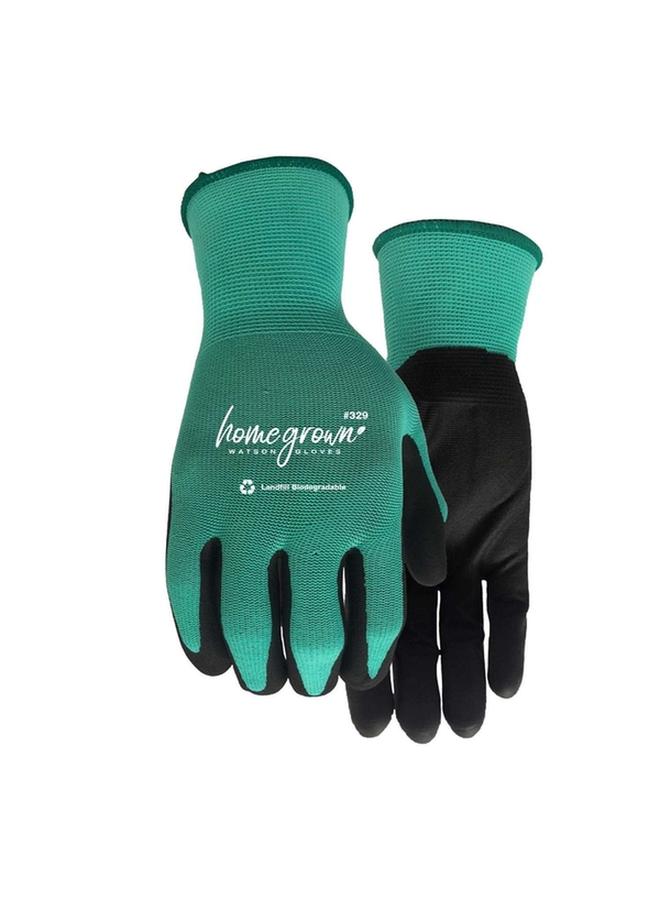 Watson Homegrown Nylon Gardening Gloves for Women Jade Green and Black Large 7028043 - Image 1