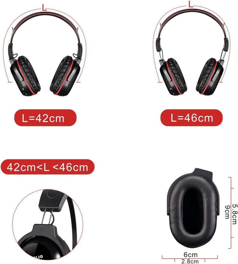 SIMOLIO Universal IR Wireless Headphones for Car DVD/TV, 2 Channel Infrared Headphones for Kids with 3.5mm Aux Cord, Cars Kids Headsets with Storage Bag, Rear Seat DVD Headset, Storage Bag, AUX Cord - Image 3