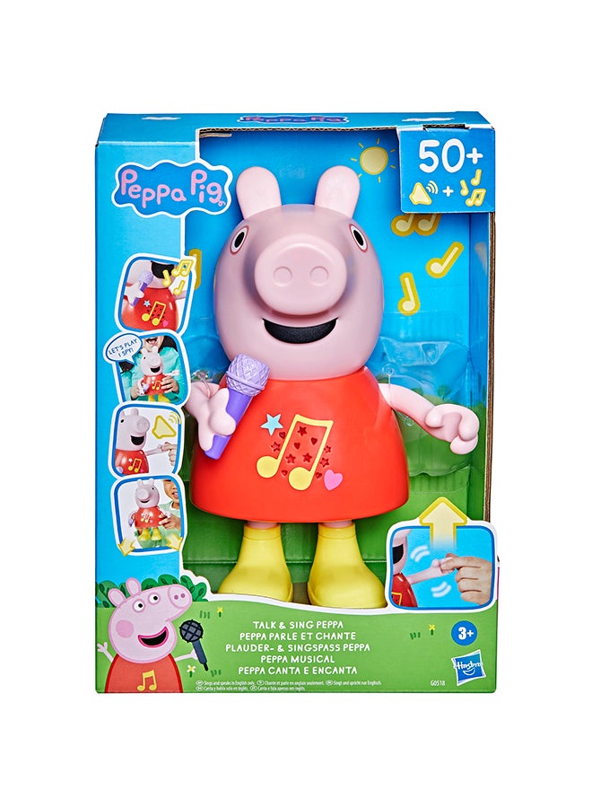 Peppa Pig Talk & Sing Peppa Doll, Musical Toy with 50+ Sounds, Phrases, and Songs, Preschool Toys for 3 Year Old Girls and Boys and Up  - Image 1