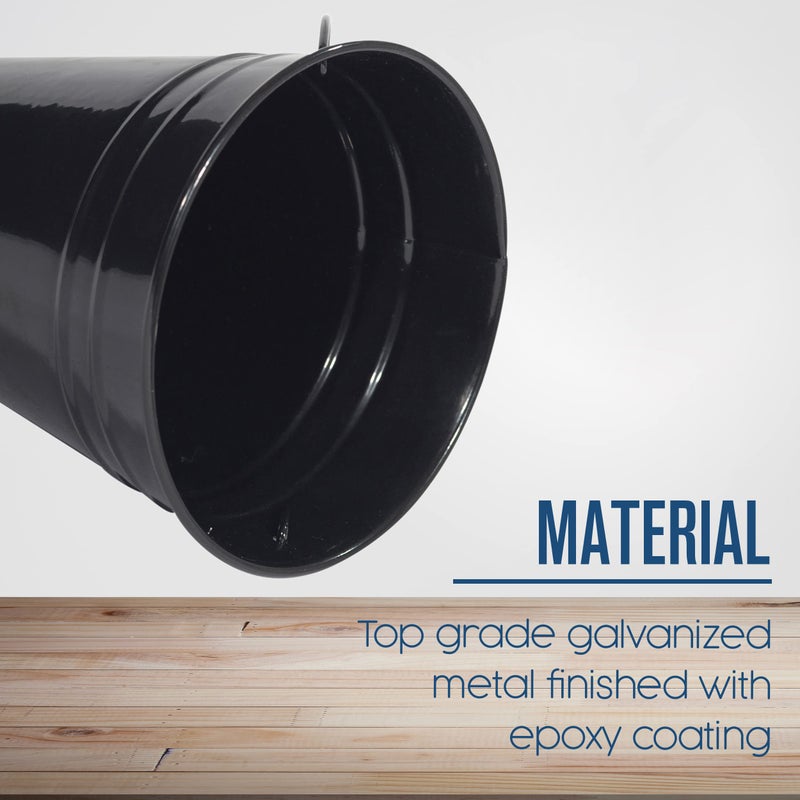 هاوسابلز Houseables دلو أسود دلو معدني أسود سطل صغير مجلفن سطل صغير حاوية قصدير معدنية شاحبة مع مقبض علب القصدير للحرف اليدوية لصالح الحفلات الحلوى زهرة ديكور صغير 5 بوصة 12pk - Image 5