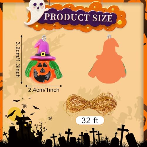 DTOFOOT 36PCS Mini Resin Halloween Ornaments - Tiny Hanging Decorations for Tree, Miniatures Figurines Charms With String, Resin Pendants for Party Decor, Small - Image 2