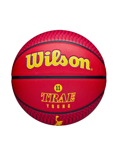 Wilson NBA Player Icon Outdoor Basketball - Trae - Size 7 for +12 years old and Adults - Red