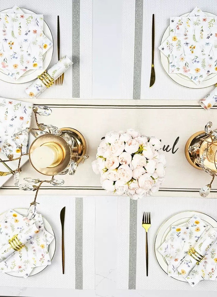 100 pieces fall floral napkins disposable vintage floral paper napkins for summer fall party supplies - Image 2