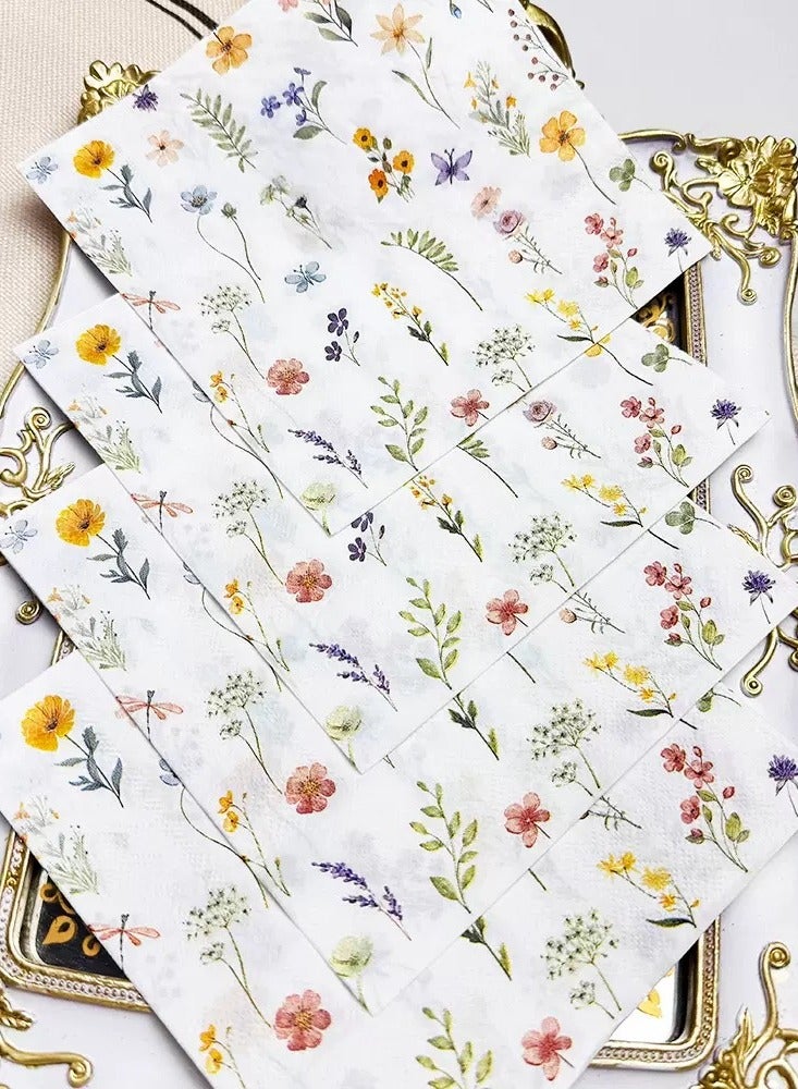 100 pieces fall floral napkins disposable vintage floral paper napkins for summer fall party supplies - Image 3
