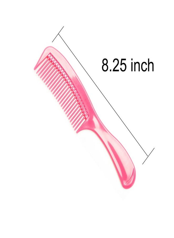 LUXXII - (6 Pack) 8" Colorful Styling Essentials Round Handle Comb Designed for All Hair Types - Image 2