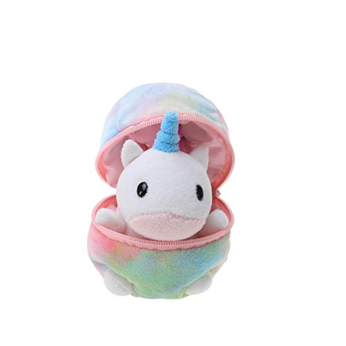Plushland Plush Stuffed Animal 6 Inches Surprise Zip Up Egg Hideaway Easter Spring Inspired Gift for Girls and Boys Birthday Mothers Day Unicorn - Image 1